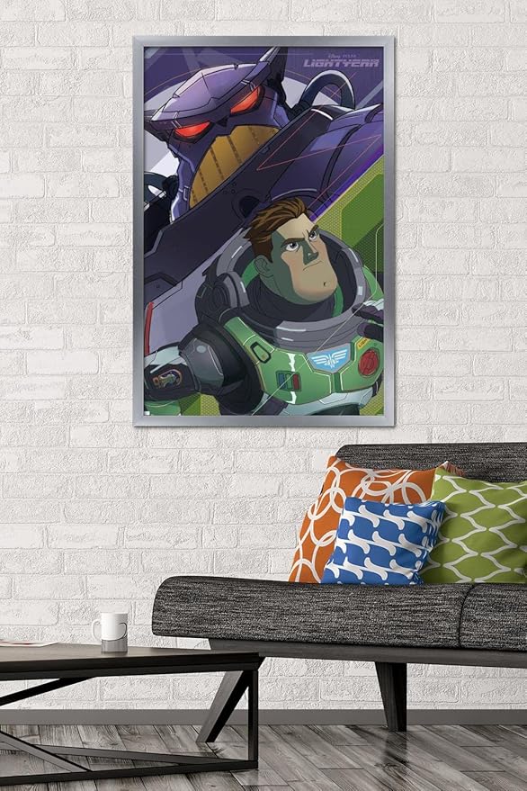 Trends International Disney Pixar Lightyear - Buzz and Zurg Wall Poster, 22.375" x 34", Silver Framed Version