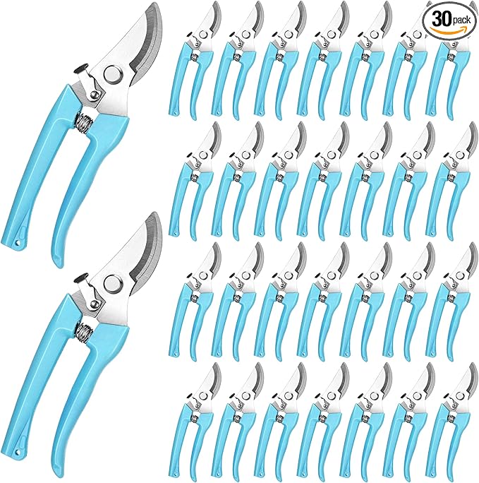 Chumia 30 Pack Garden Shears Flower Clippers for Plant Cutting, Black