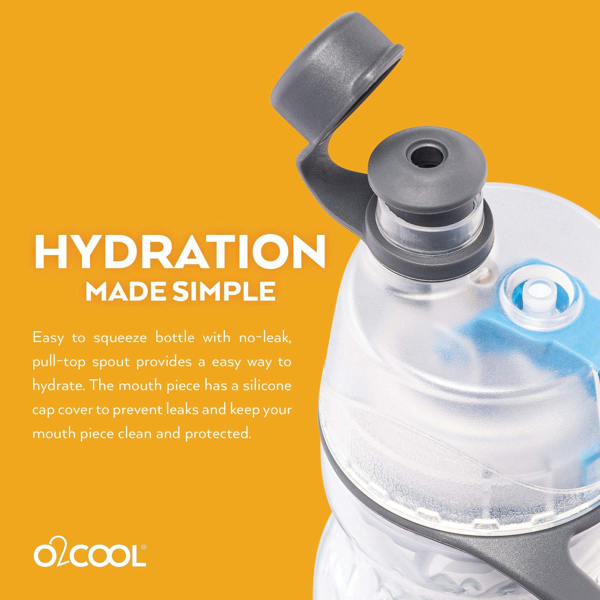 O2COOL Mist N Sip 20 oz Misting Reusable Sports Water Bottle Red Ombre