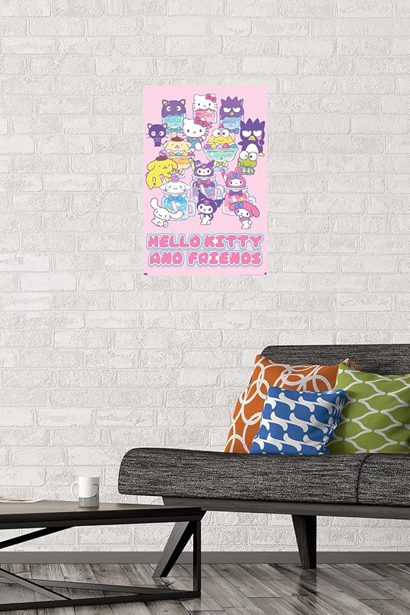 Trends International Hello Kitty and Friends: 24 Summer Fresh - Group Wall Poster, 22.4L x 14.7W, Premium Unframed Version