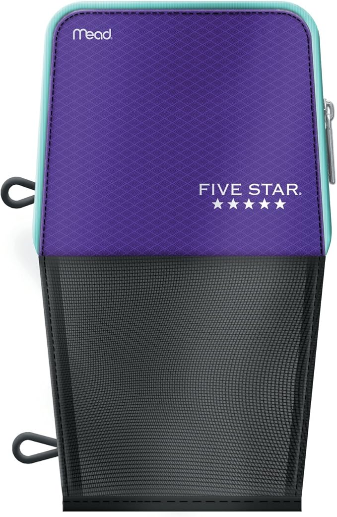Five Star Stand 'N Store Pencil Pouch, Fits 3-Ring Binder, Pencil Case, Assorted Colors, Color Will Vary, 1 Count (50516) (Pack of 3)