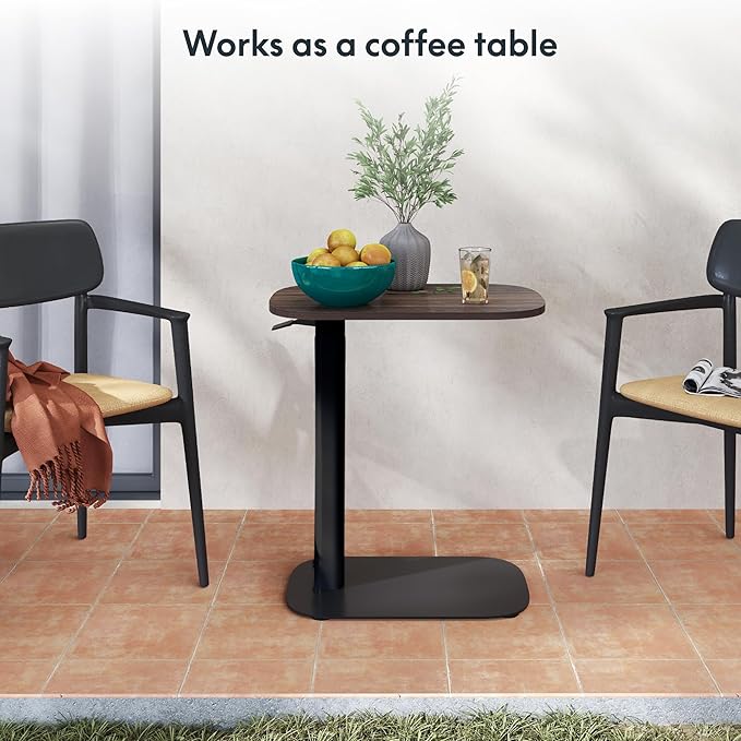 FLEXISPOT Adjustable C Table, Mobile Snack Side End Table Sofa Couch Bedside Table Laptop Cart TV Tray Night Stand for Small Space Side Table(23.6" W x 13.8" D,Rustic Brown)