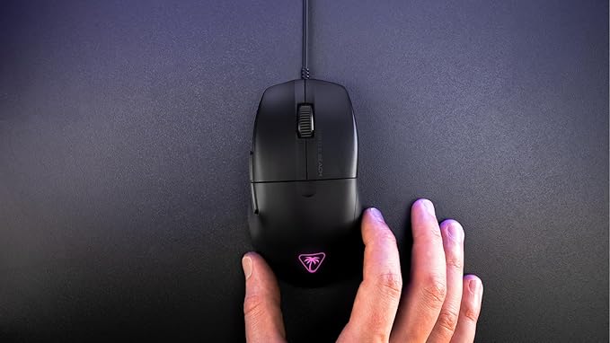 Turtle Beach Pure SEL Wired RGB Gaming Mouse, Ultra-Light 49g Ergonomic Design, 8000 DPI Optical Sensor, Mechanical Switches, Pretension System, Pure PTFE Glides, AIMO RGB Lighting – Black