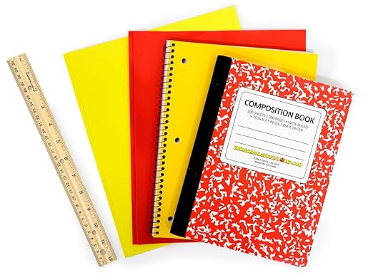 Back to School Supply Box Grades K-5 - School Supply Boxes - 32 Piece School Supplies Kit Includes Markers, Crayons, Pencils, Scissors, Folders, Glue Sticks, Notebook, and Composition Book