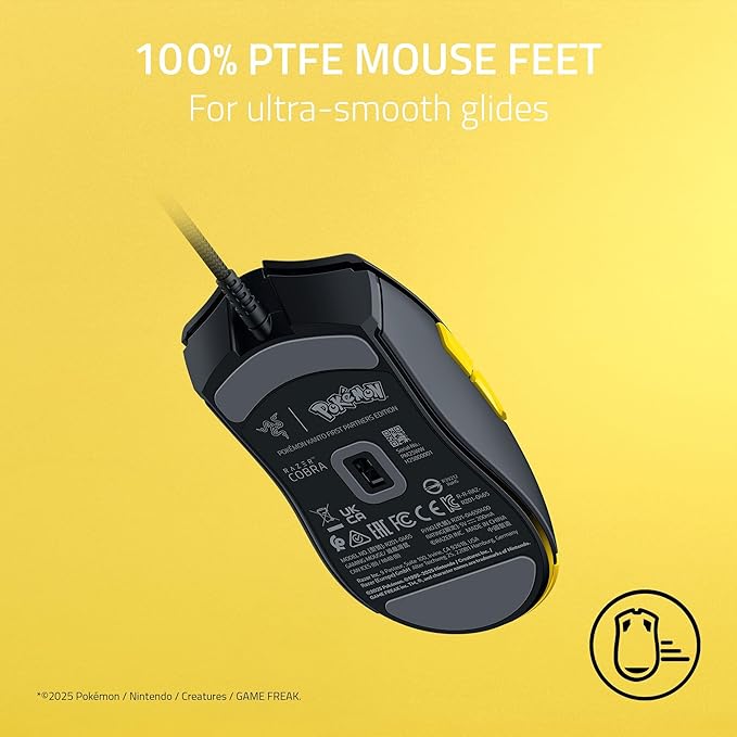Razer Cobra Wired Gaming Mouse: 58g Lightweight - Gen-3 Optical Switches - Chroma RGB Lighting - Precise 8500 DPI Optical Sensor - 100% PTFE Mouse Feet - Speedflex Cable - Pokémon Edition