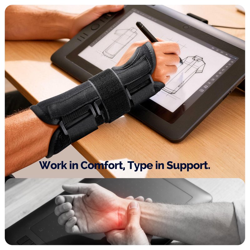 FEATOL Carpal Tunnel Wrist Brace Night Support 2 Pack - Wrist Splint for Pain Relief Tendonitis, Sprained, Arthritis - Metal Splint Stabilizer With Hand Brace -FOR Sleeping Women Men -Right&Left(M/L)