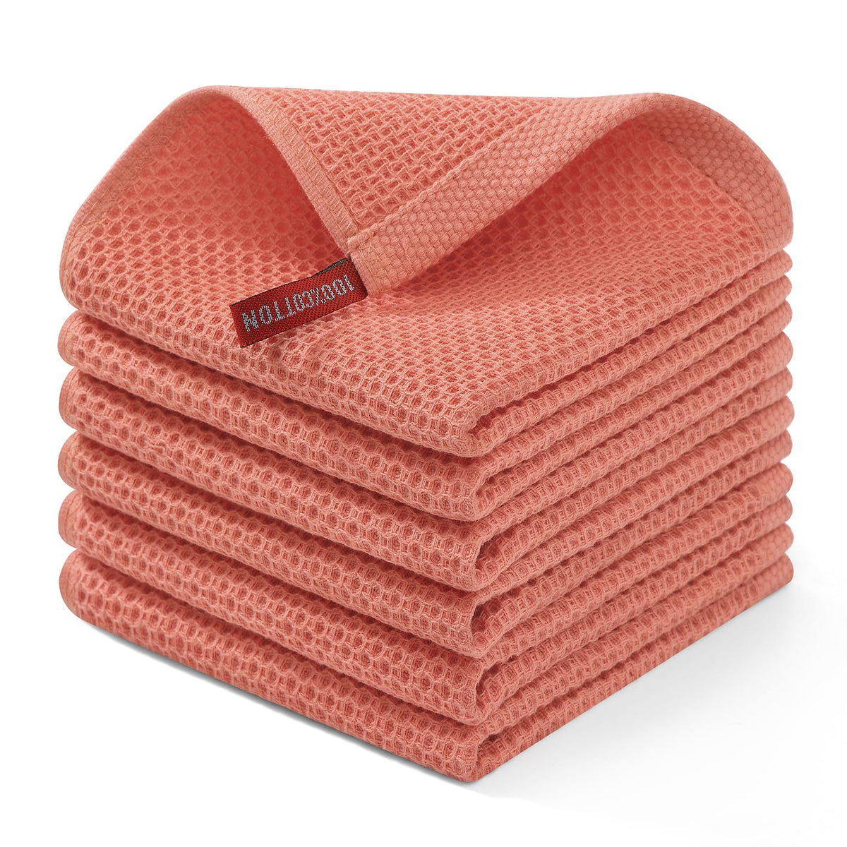 Homaxy 100% Cotton Waffle Weave Kitchen Dish Cloths, Ultra Soft Absorbent Quick Drying Dish Towels, 12 x 12 Inches — 12 x 12 - 12 Pack — 12 X 12 - 6 Pack