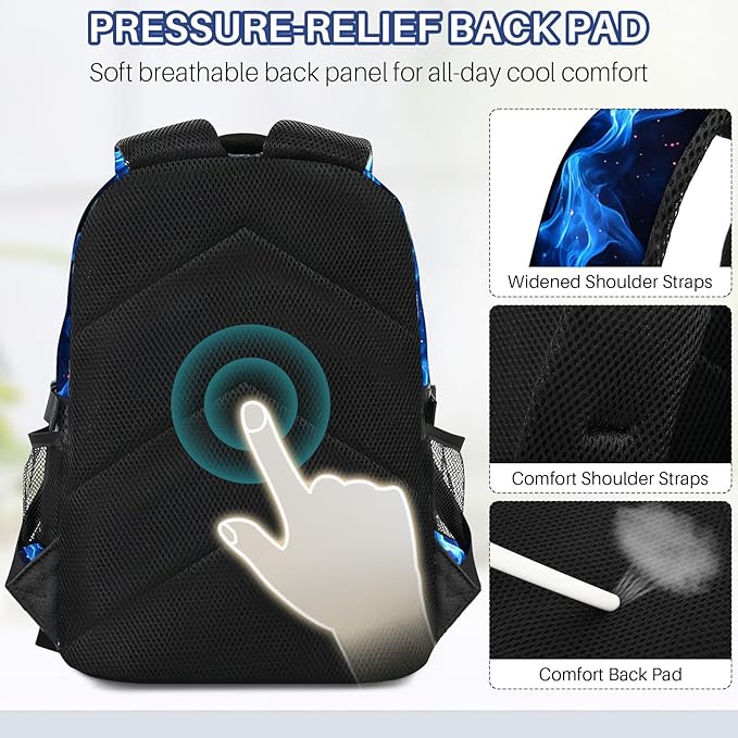 School Backpacks for Boys - 4pcs Baseball Boys Backpacks with Lunch Box Set for Kids Teens Elementary Middle School, 17″ Large Capacity Students Bookbag, Perfect for Travel