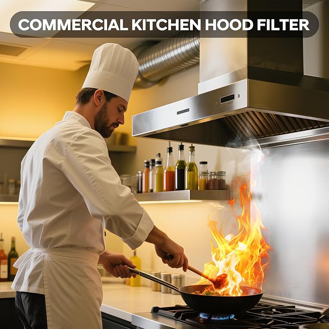 Hood Filters 19.5W x 24.5H Inch, 430 Stainless Steel, Commercial Kitchen Range