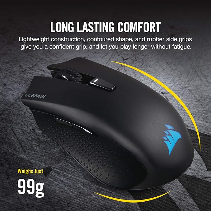 Corsair Harpoon Wireless RGB Lightweight FPS/MOBA Gaming Mouse – 10,000 DPI – 6 Programmable Buttons – Low-Latency Bluetooth – iCUE Compatible – PC, Mac, PS5, PS4, Xbox – Black