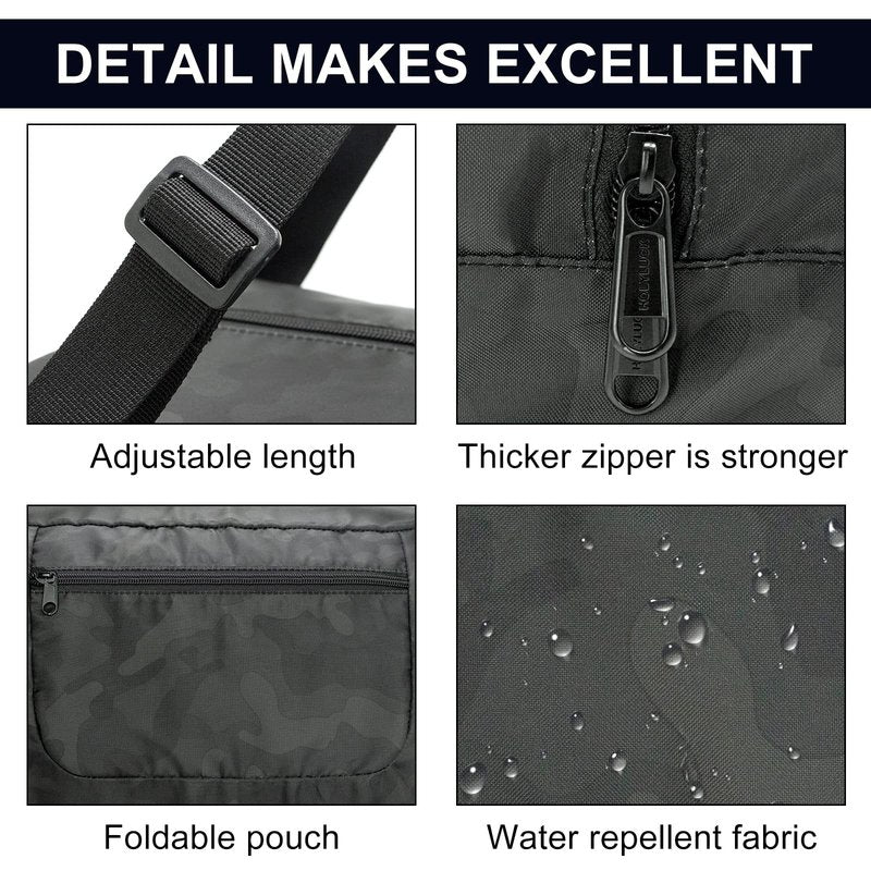 HOLYLUCK Foldable Travel Duffel Bag For Women & Men Luggage Great for Gym (midnight camo)