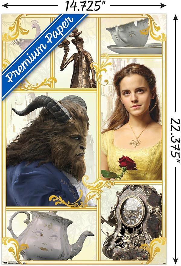 Trends International Disney Beauty And The Beast - Group Wall Poster, 14.725" x 22.375", Premium Unframed Version