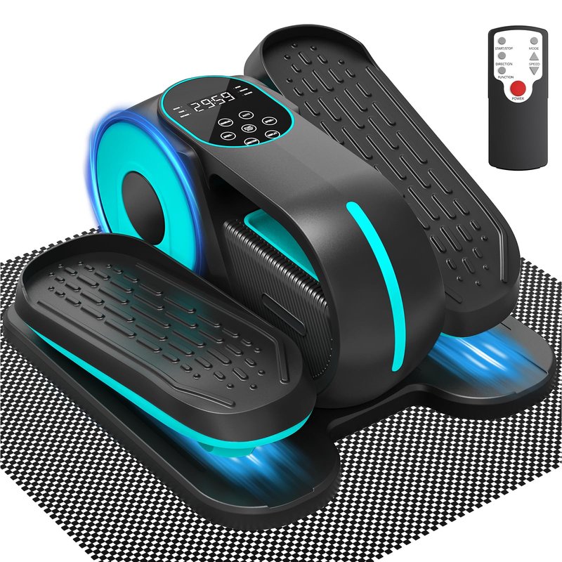 Wefely Under Desk Elliptical Machine, 12 Speeds Leg Exerciser as Seen on TV with RF Remote Control for Seniors, Auto & HR Mode Quiet Portable Seated Pedal Exerciser for Home and Office