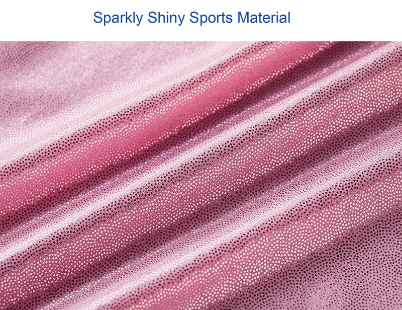 Domusgo Gymnastics Leotards for Girls 8-9 Years Old Pink Sparkly One Piece Tumbling Outfits