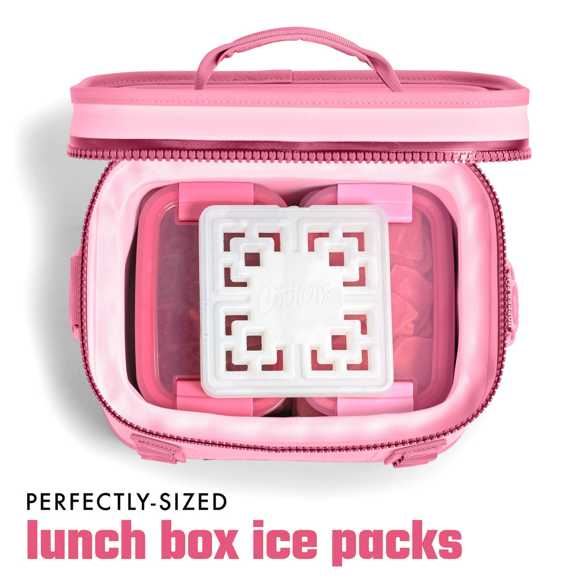 Cool Coolers Large Fashion Ice by Fit & Fresh, 6pk Ice Blocks for Lunchboxes, Quick Freeze, Space Saving, Stylish Reusable Freezer Packs for Coolers, Pearl White
