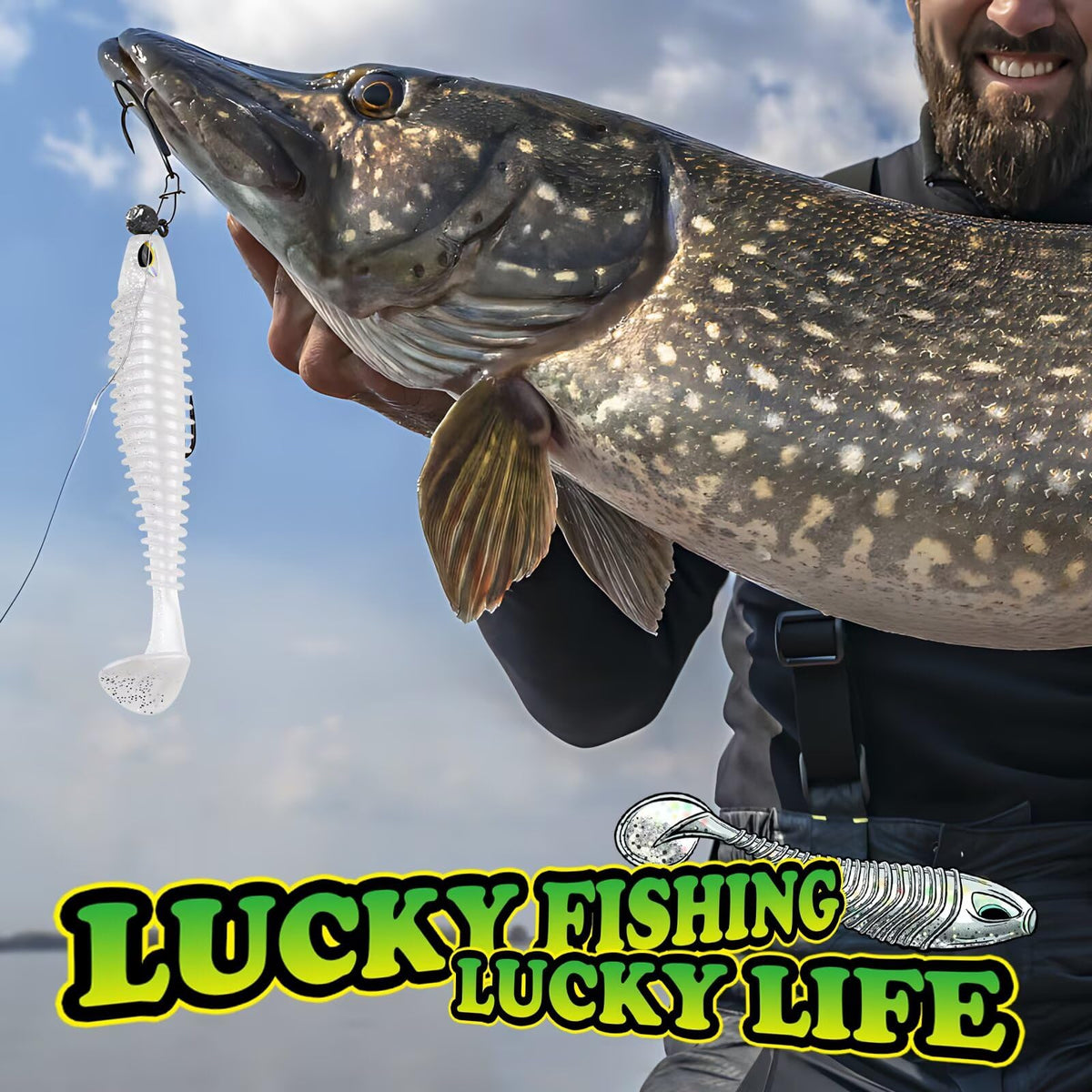 LUCKYFISHING Paddle Tail Swimbaits 10 PCS Fishing Lures Soft Plastic Lures for Trout Crappie Walleye Soft Baits for Bass Fishing Freshwater Saltwater 3.5 Inch