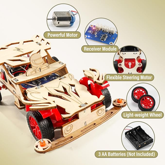 STEM Kits for Kids Age 8-10, STEM Toys for Boys 8-13, Remote Control Model Car Building Kits, Wood 3D Puzzles 8-12, Science Crafts Projects, Gifts for 8 9 10 11 12 13 14 Year Old Teen Boys Girls