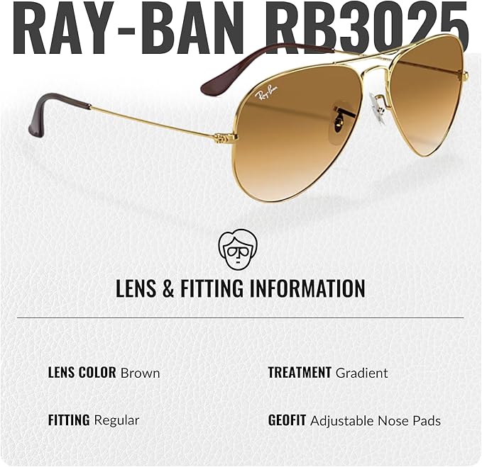 Ray-Ban RB3025 AVIATOR GRADIENT Pilot Shaped Sunglasses for Men & Women with Official RAYBAN Eyewear Kit