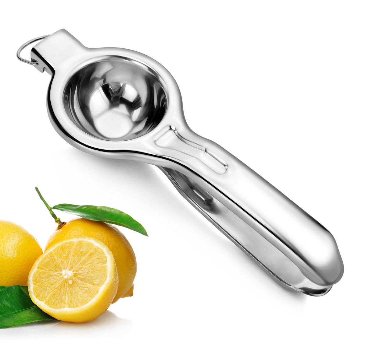 New Star Foodservice 43280 Commercial-Grade Stainless Steel Lemon Squeezer, Heavy Duty Citrus Juicer Press, Silver