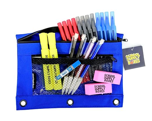 School Supply Boxes | Secondary School Pallet (112 Boxes) | Back to School Essentials Kit for Students & Teachers | Includes 1" Binders, College-Ruled Notebooks, College-Ruled Filler Paper, & More