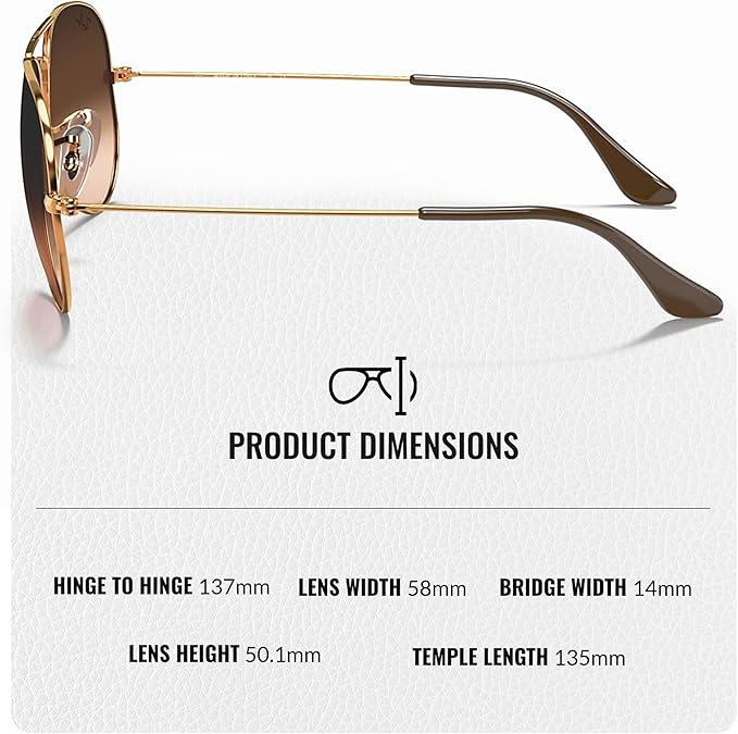 Ray-Ban RB3025 AVIATOR GRADIENT Pilot Shaped Sunglasses for Men & Women with Official RAYBAN Eyewear Kit