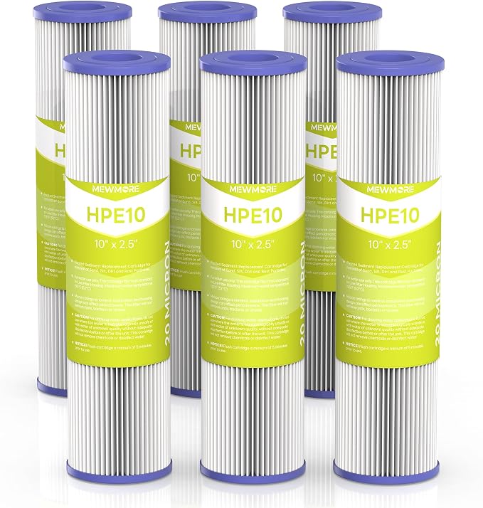 20 Micron Whole House Water Filter Cartridge, Pleated Sediment Filters