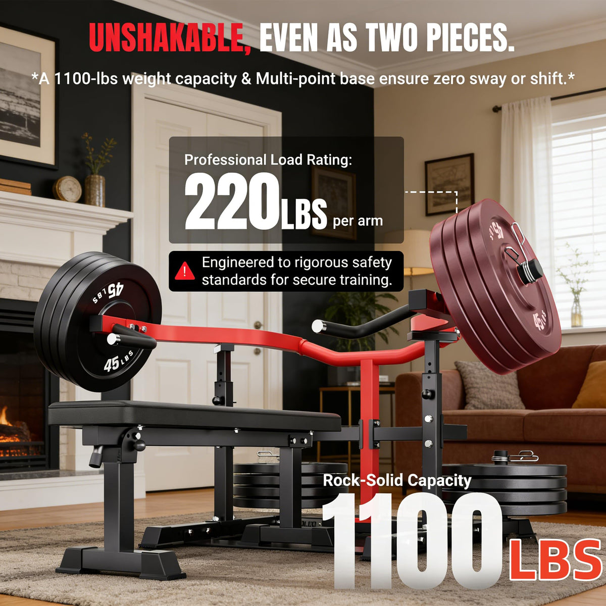 YOLEO Chest Press Machine, 1100LBS Bench Press Machine with Separate Press Station & Adjustable Weight Bench, Independent Converging Arms
