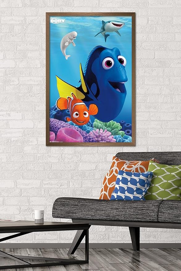 Trends International Disney Pixar Finding Dory - Dory Wall Poster, 22.375" x 34", Bronze Framed Version