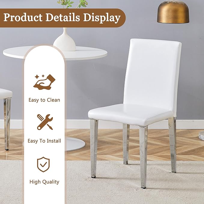 Glass Dining Table Set for 6, 63” Kitchen Table Set for 6, Modern Dining Room Table Set with Upholstered Chairs, Tempered Glass Tabletop with Y Shape Base