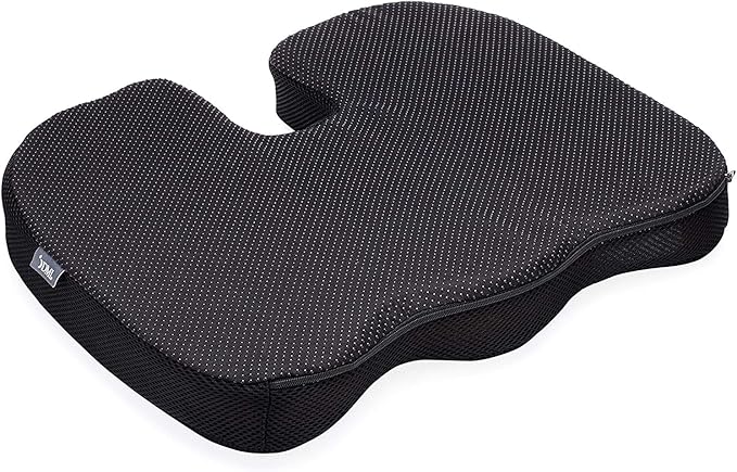 DMI Memory Foam Seat Support Cushion | Coccyx, Sciatica, & Tailbone Pain Relief | Multi-Use Ergonomic Seat Cushion for Office Chair for Driving & Home | Breathable