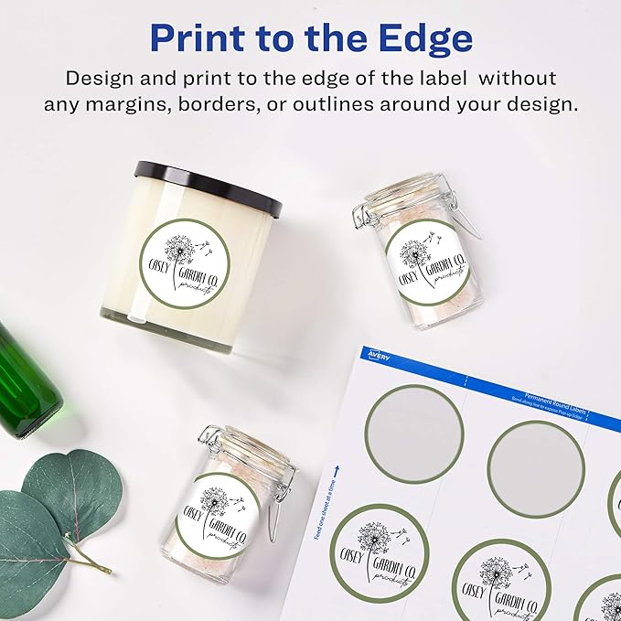Avery Printable Round Labels with Sure Feed, 3/4" Diameter, Matte White, 800 Customizable Labels (4221)
