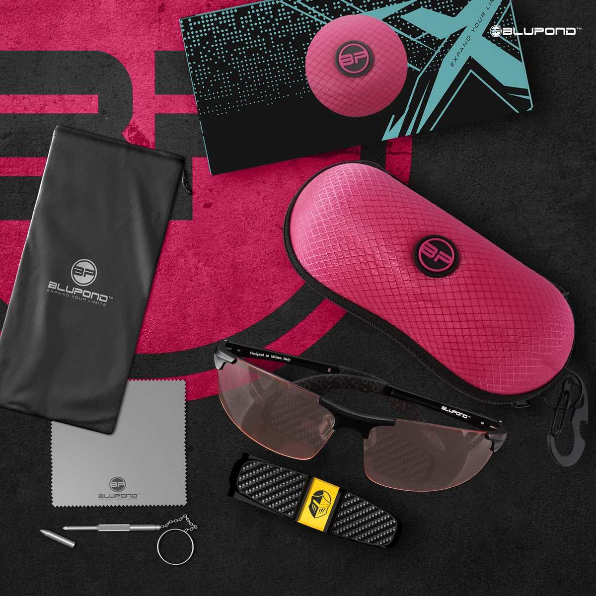 BLUPOND Shooting Glasses Women - Polarized Pink Lens Anti Fog Safety Sunglasses for Shooting Hunting Working for Men Woman