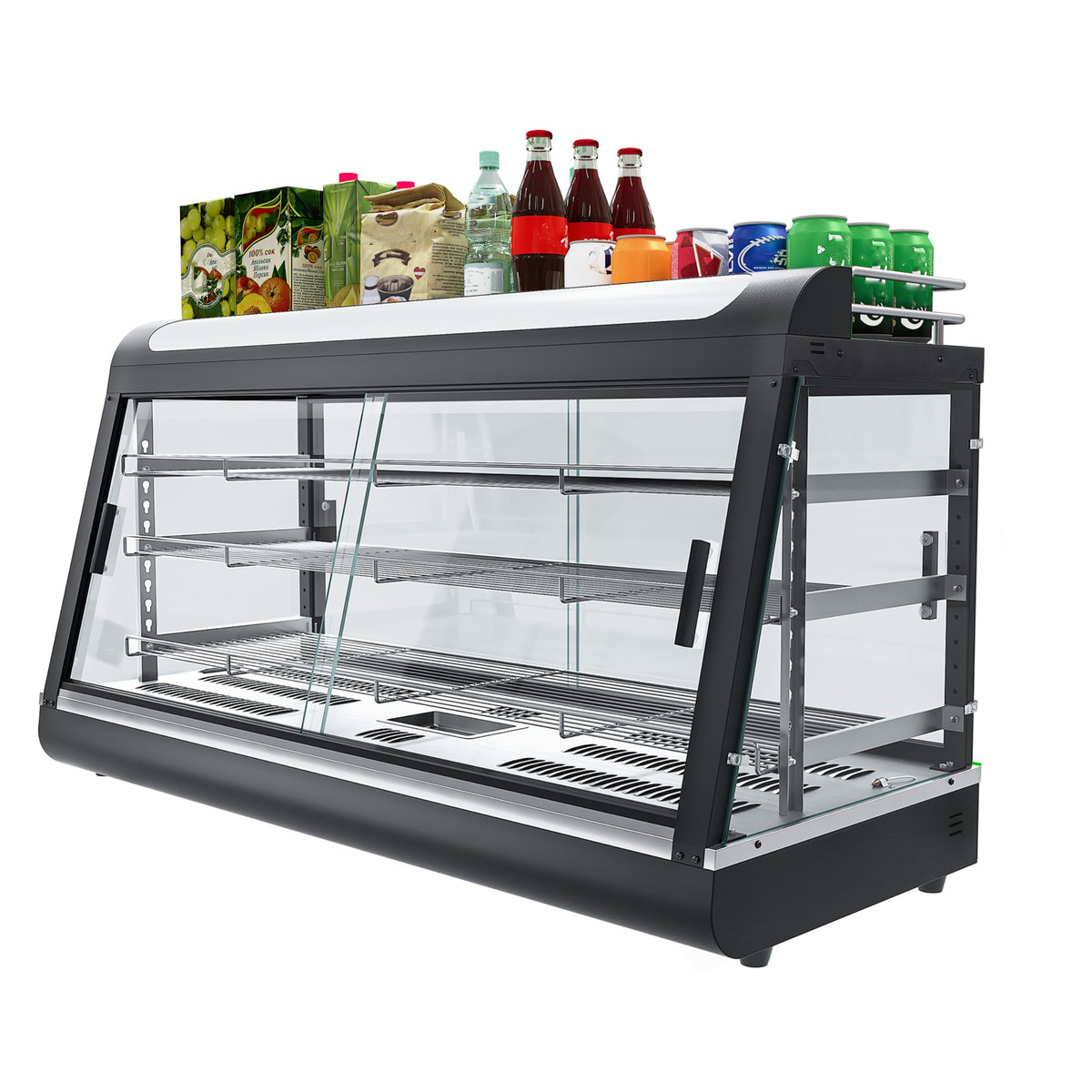 Whalefall 3-Tier Food Warmer with top Holder,tri-Color Lighting