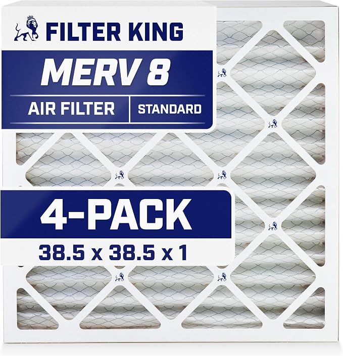 Filter King 38.5x38.5x1 Air Filter | 4-PACK | MERV 8 HVAC Pleated A/C Furnace