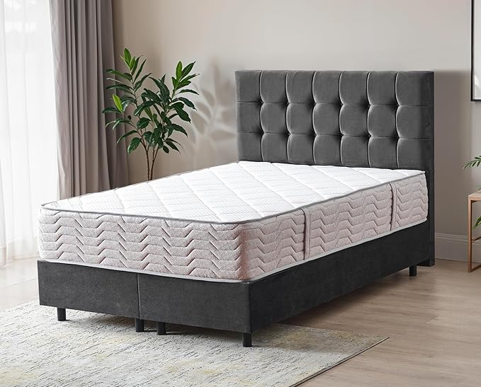 Ottomanson King 12” Hybrid Mattress - Rock Salt Infused Quilted Cover - Made in USA - Medium-Firm Support - Individually Pocketed Coils & CertiPUR-US Foam - Fiberglass-Free - Bed in a Box