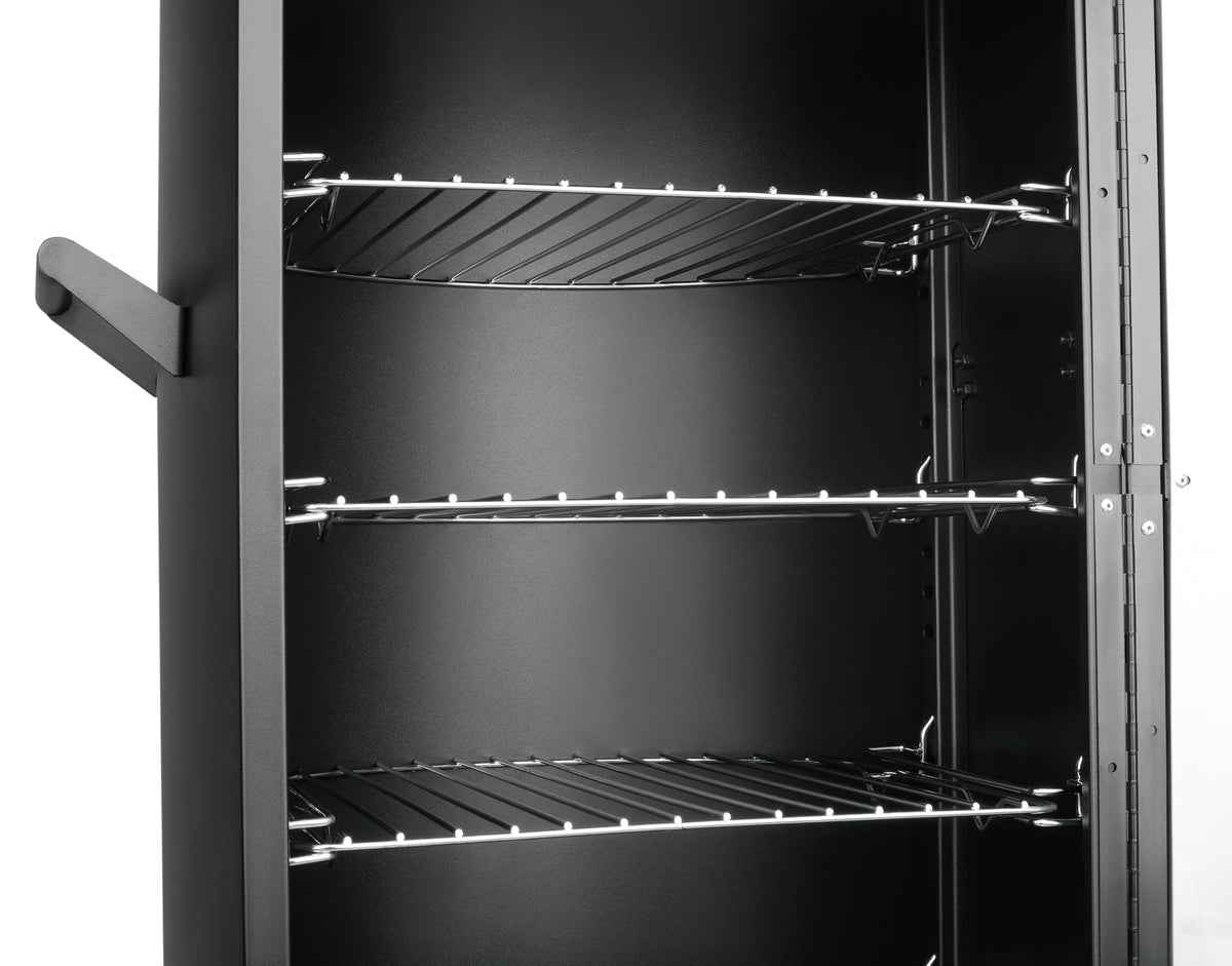 Propane Smoker with Cover, Vertical Meat Gas Smoker Grill Outdoor Heavy Duty 3 Removable Smoking Racks, Black