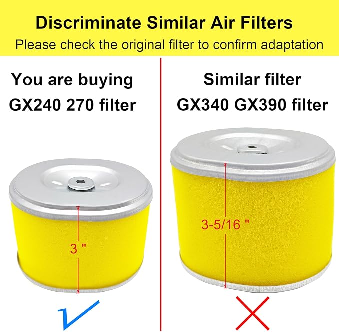 AFZE28 Air Filter for Honda GX 270 GX 240 8HP 9HP Engine Replaces 17210-ZE2-822