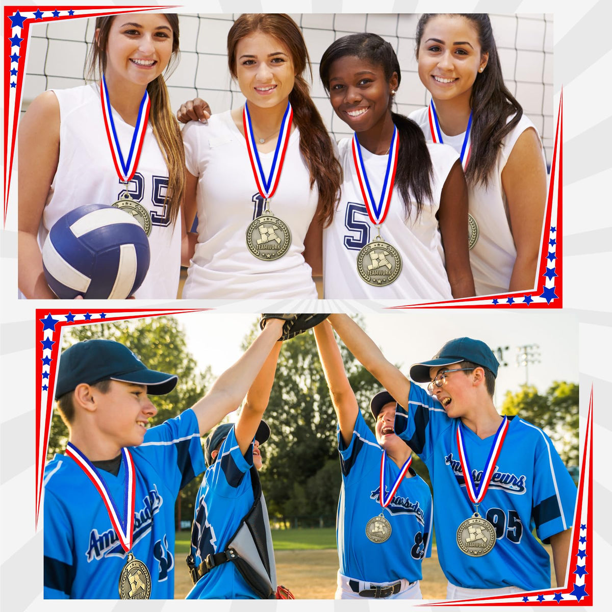 Quelay 30 Pcs 2'' Gold Awards Medals Bulk Winner Medals with Neck Ribbons Encourage Team Participation for Adults Trophy Award Prize Gift Competitions Graduation Party(Teamwork)