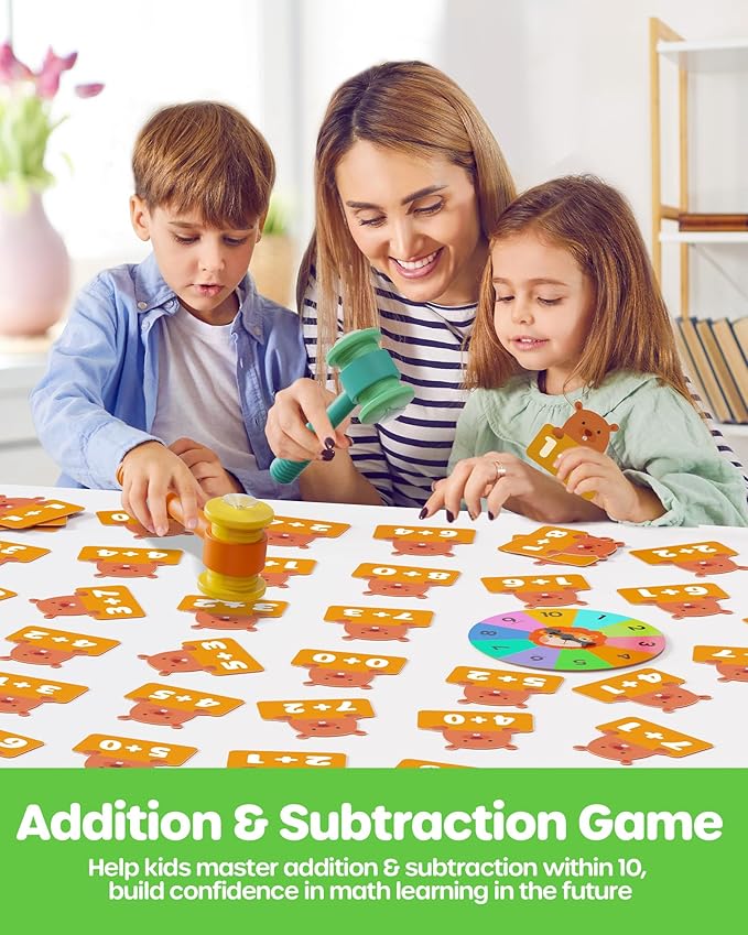D-FantiX Addition and Subtraction Games, Math Games for Kids, Math Manipulatives for Kindergarten Elementary 1st 2nd Grade, Montessori Educational Learning Toy for Classroom Homeschool