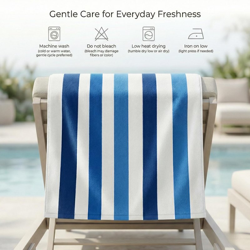 9Threads Premium Velour Cabana Beach Towel 4 Pack, 30” x 60” Soft Plush Cotton Pool Towel, Absorbent Quick Dry Towel for Beach and Pool (Riviera Stripe)