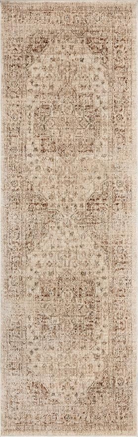 Loloi Magnolia Home by Joanna Gaines Junie Collection JUE-04 Natural/Clay 2'-0" x 3'-0", .38" Pile Height, Accent Rug