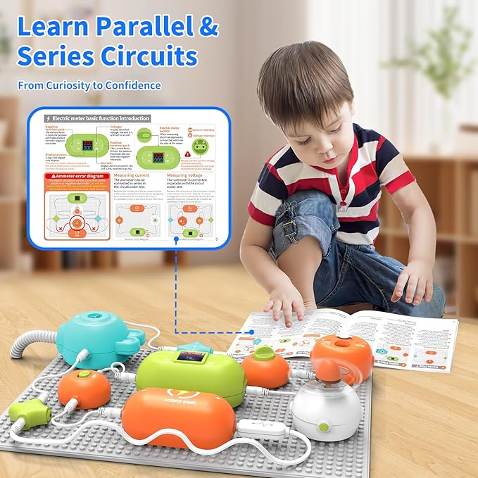 STEM Science Kit for Kids - Electronics Exploration Educational Toy, 31 Circuit Parts & 300+ Projects, No Soldering Needed, Toddler Coding Experiment Gifts for Boys Girls Ages 3-12