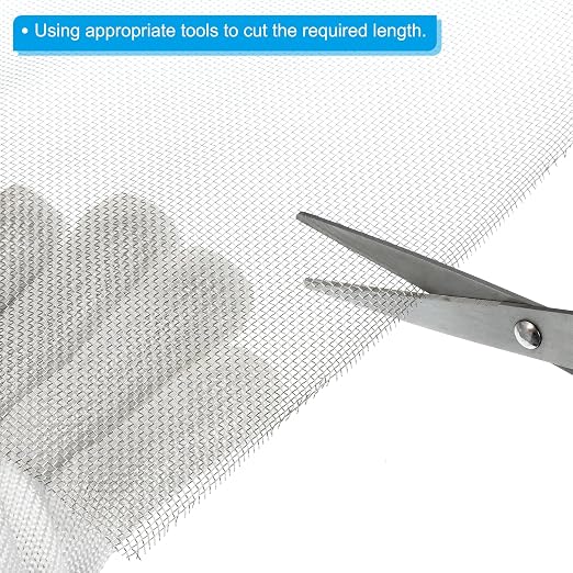 PATIKIL 40" L x 10" W Woven Wire Mesh, 14 Mesh 316L Stainless Steel Air Vent