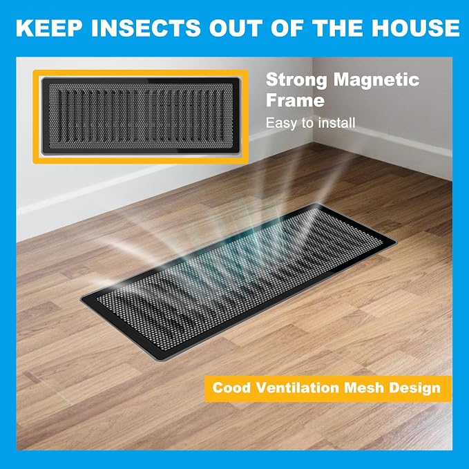 6-Pack Black Magnetic Vent Covers 7x11 Inch