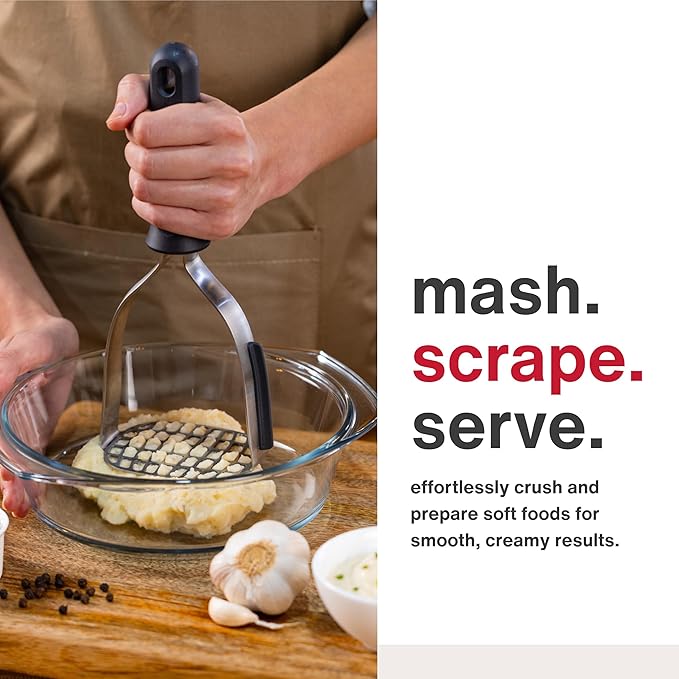 Zyliss Stainless Steel Potato Masher, Non-Slip Handle, 10"
