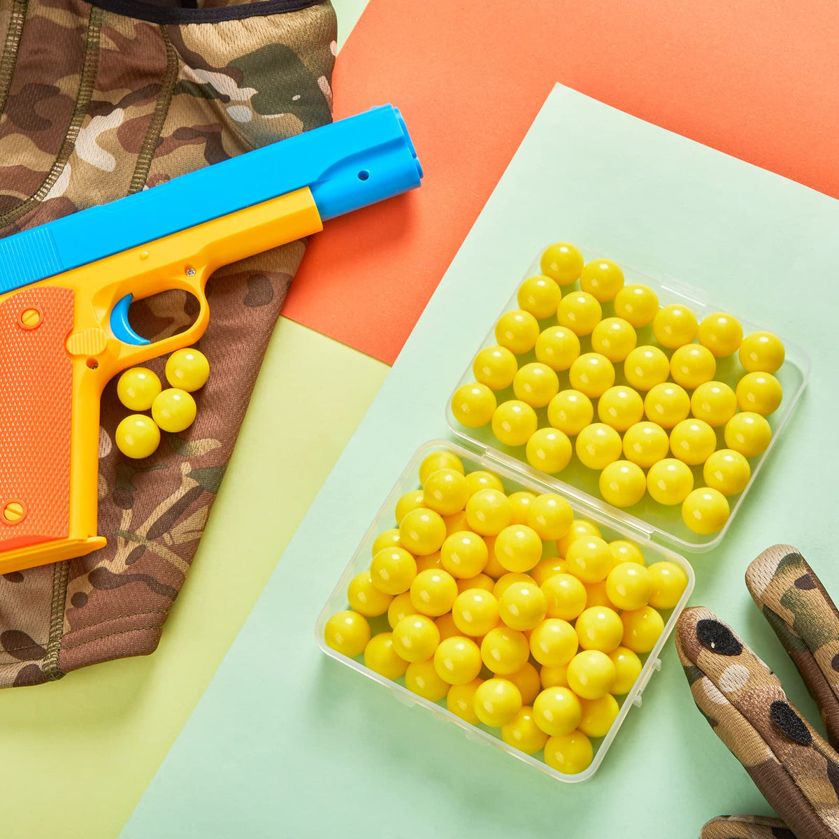Civaner 150 x 68/61 Caliber Projectiles for Defense and Practice Reusable 68 Breaker Paintballs Solid Plastic Nylon Projectiles(Yellow,68 Caliber)