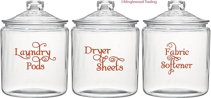 Black - Laundry Room Vinyl Decal Set - Laundry Pods - Fabric Softener - Dryer Sheets - V2