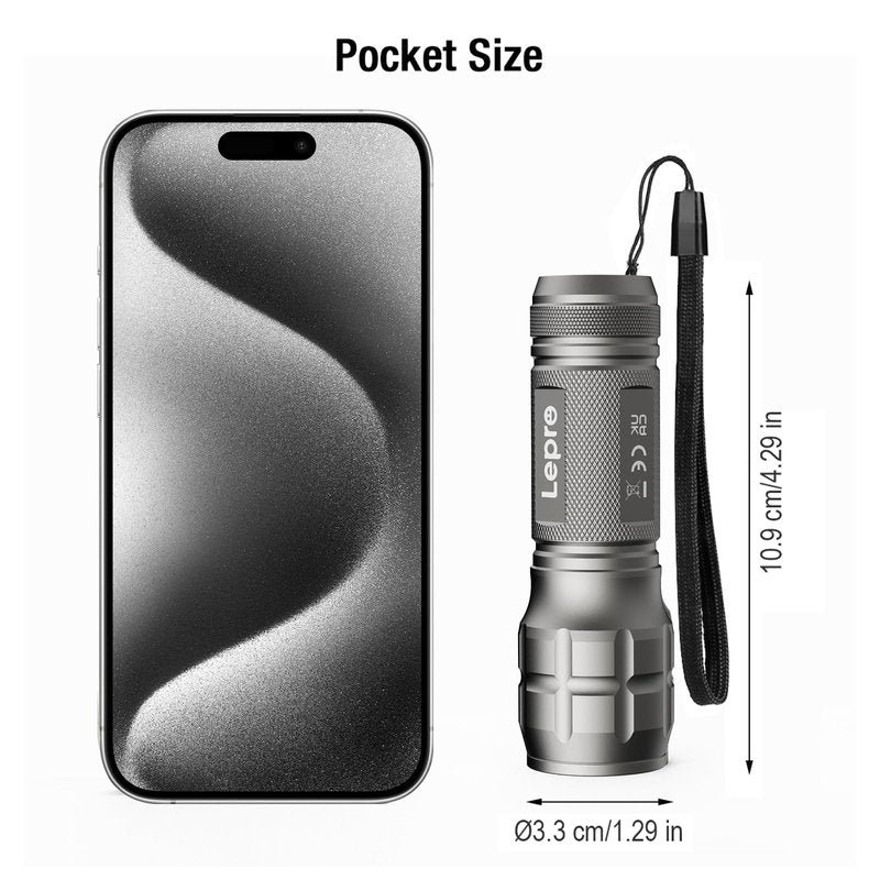 Lighting EVER LED Flashlights High Lumens, Small Flashlight, Waterproof, Adjustable Focus Flash Light for Outdoor, Emergency, AAA Batteries Included
