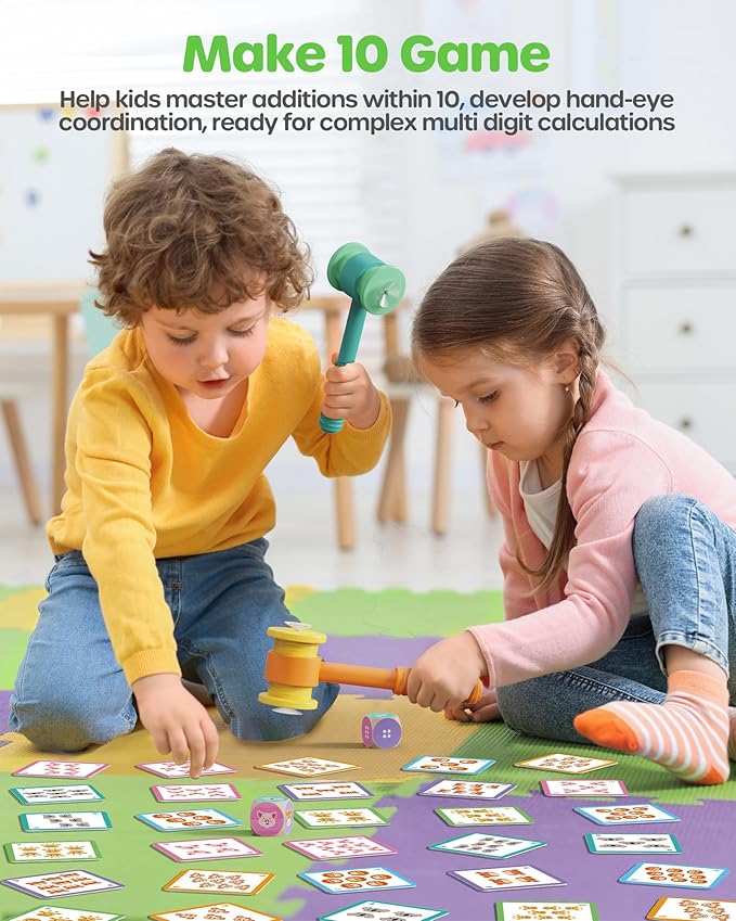 D-FantiX Addition and Subtraction Games, Math Games for Kids, Math Manipulatives for Kindergarten Elementary 1st 2nd Grade, Montessori Educational Learning Toy for Classroom Homeschool