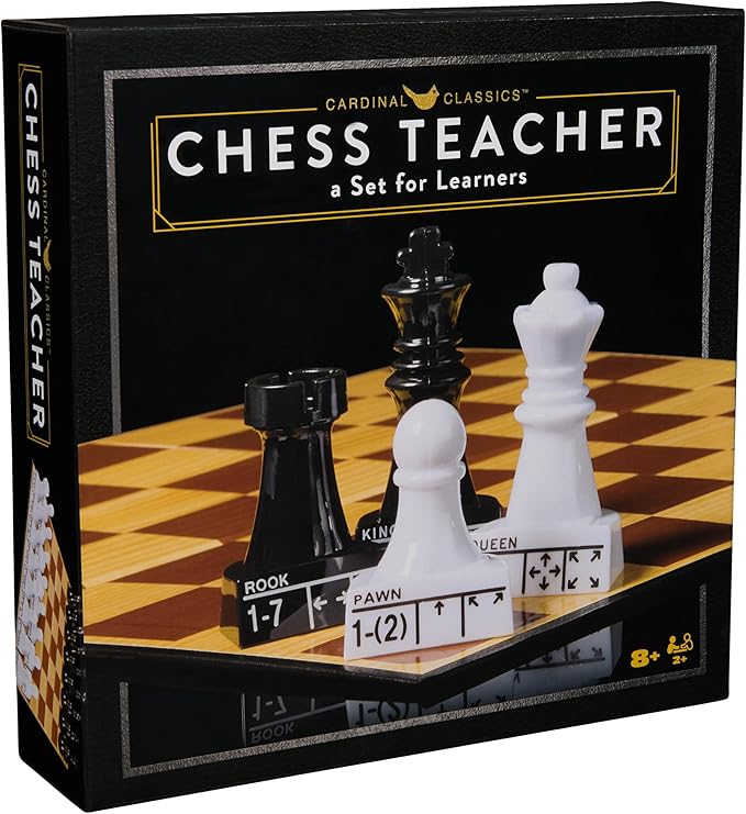 Spin Master Games, Cardinal Classics Chess Teacher, Learn to Play Strategy Board Games for Beginners, Chess Set for Kids, 2 Players, for Ages 8 & Up
